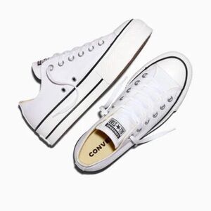 Converse White Chuck Taylor All Star Lift Platform Canvas Low Top Sneakers